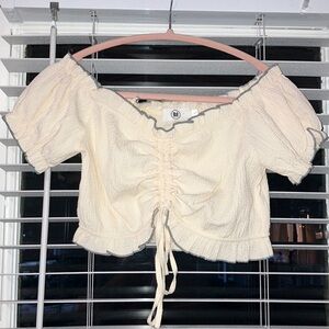 $5 Sale ! Yellow and Gray Crop Top